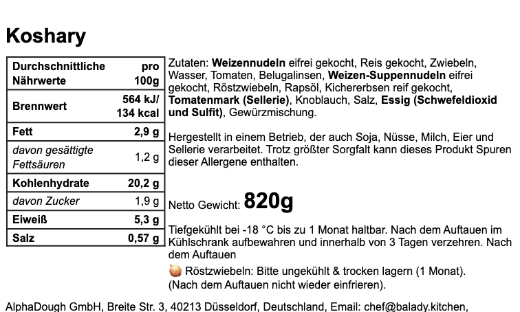Koshary (Vegan) - Balady