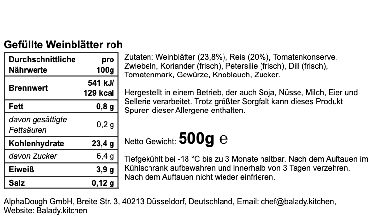 Stuffed Vine leaves - Balady